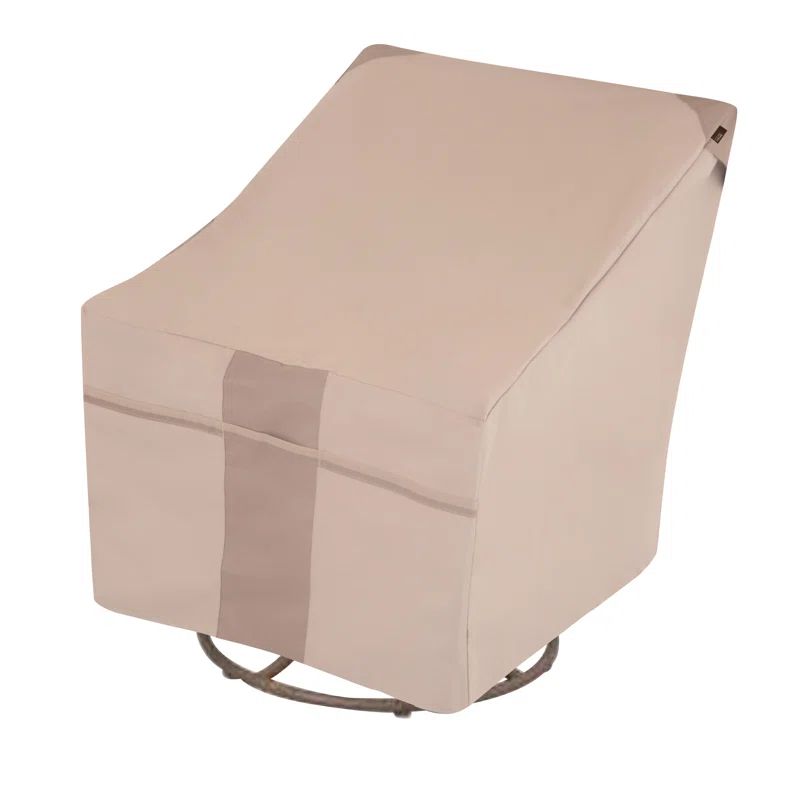 Beige Heavy-Duty Weather-Resistant Patio Swivel Lounge Chair Cover Set