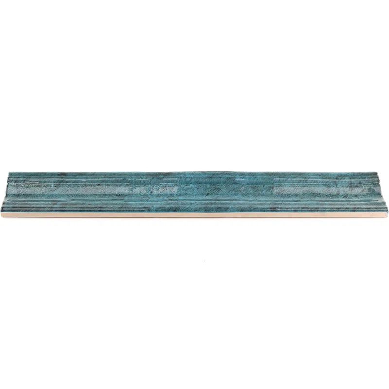 Moze Blue 3x12 Polished Ceramic Bullnose Tile Trim