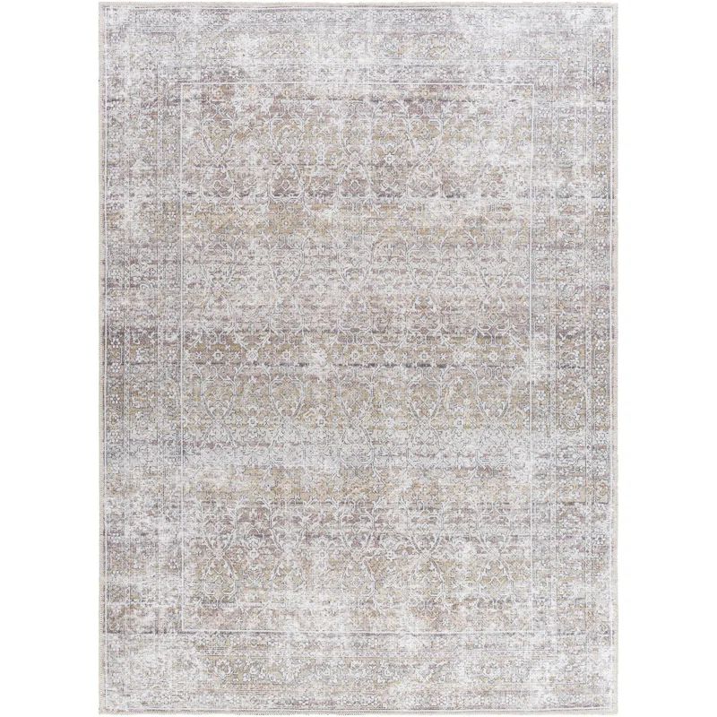 Taupe Synthetic Low Pile Runner Rug 2'7" x 12'