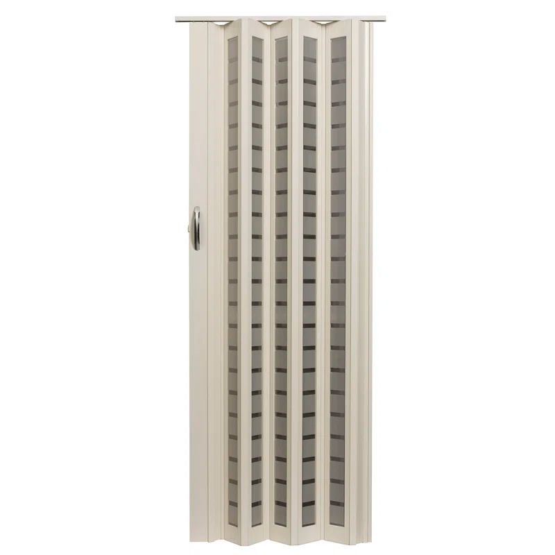 White Frosted Square Acrylic Accordion Closet Door