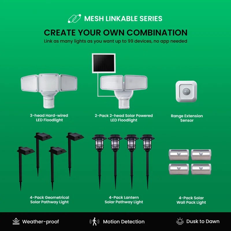 Square Black Solar LED Pathway Lights Multipack with Adjustable Color Temperature