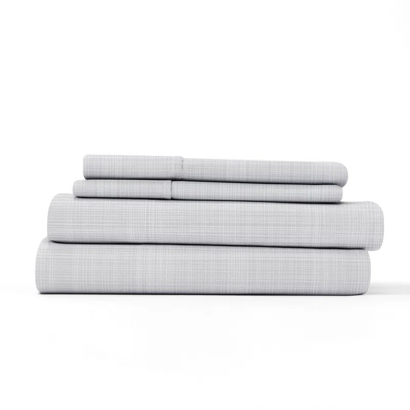 Gray Microfiber King/California King Duvet Cover Set with Shams