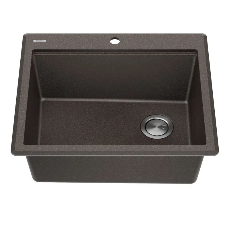 KRAUS Bellucci 25" Metallic Brown Granite Composite Workstation Sink