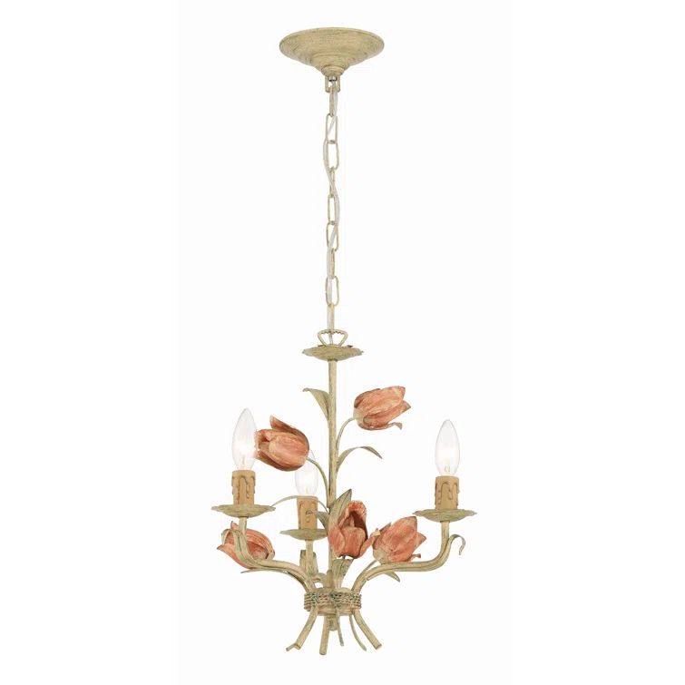 Southport Sage Rose Mini Crystal 3-Light Chandelier