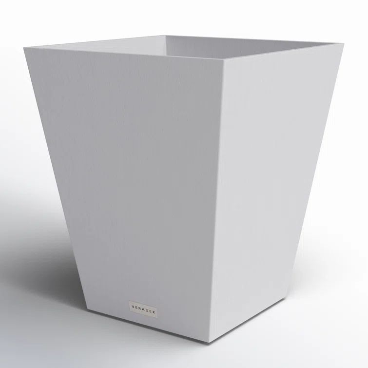 Nobleton Modern Gray Square Tapered Planter, 18" H