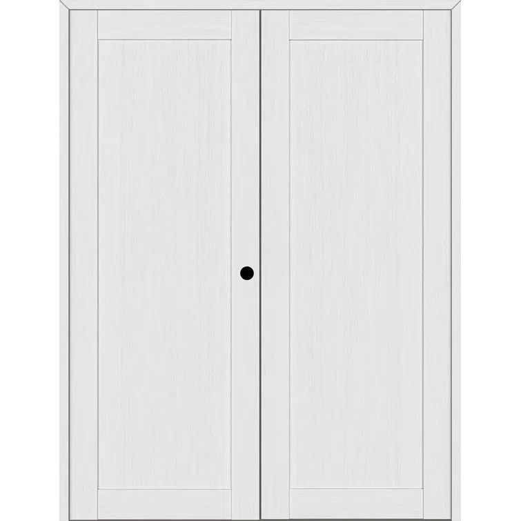 Bianco Noble 60" White Pine Composite Prehung Interior French Door