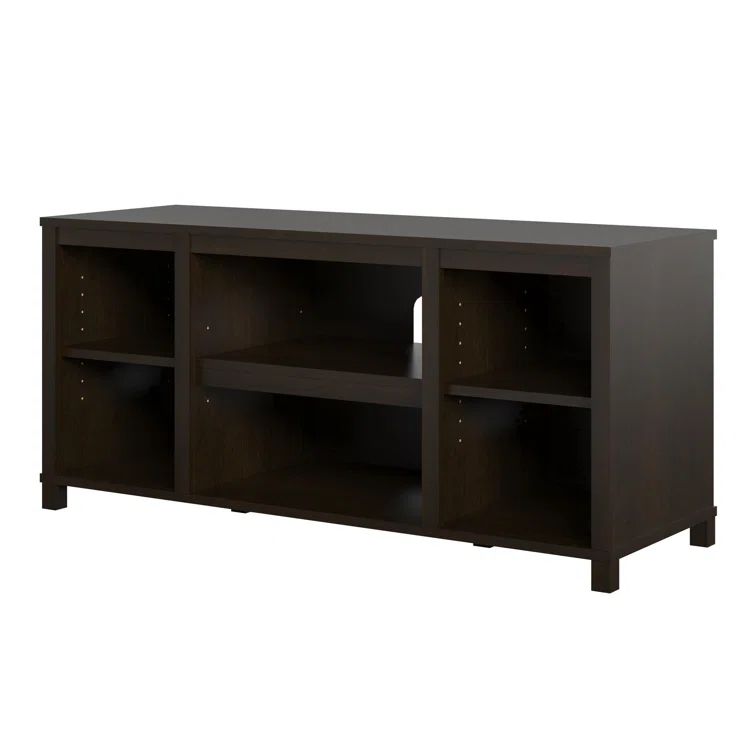 Dove Gray 6-Shelf TV Stand with Cabinet for 50" TVs