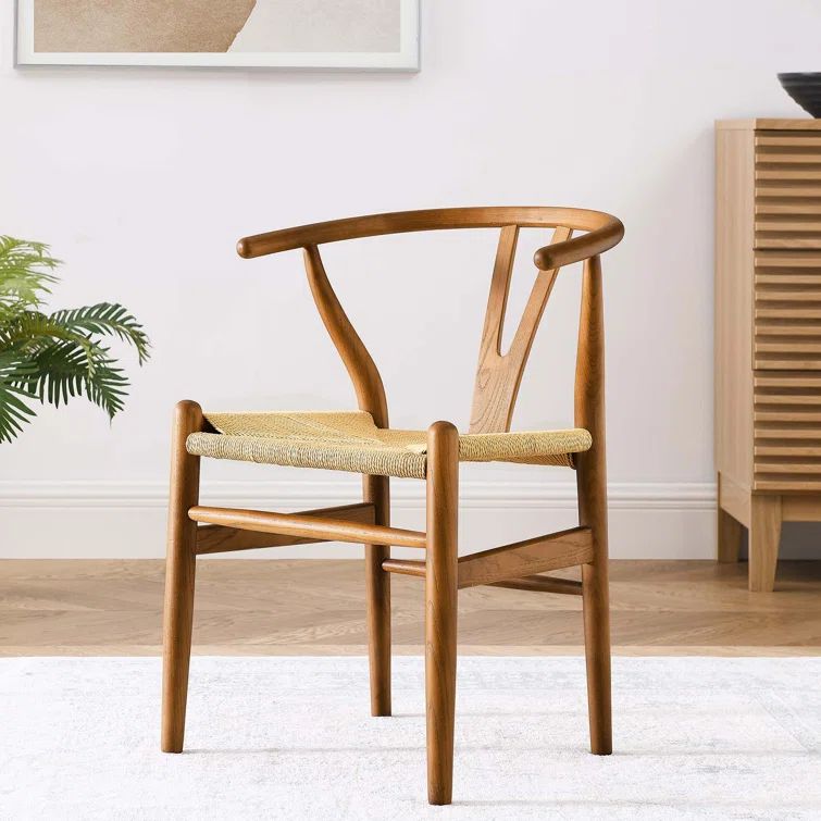 Walnut Wishbone Arm Chair with Paper Rope Seat