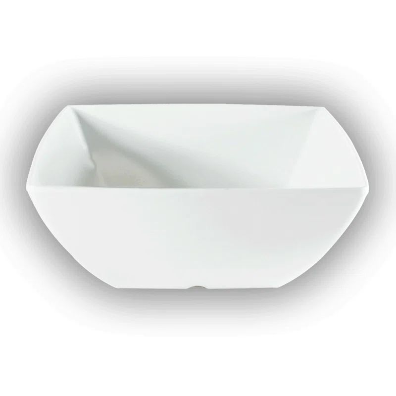 Classic White Square Melamine Soup Bowl Set, 8 oz, Dishwasher Safe