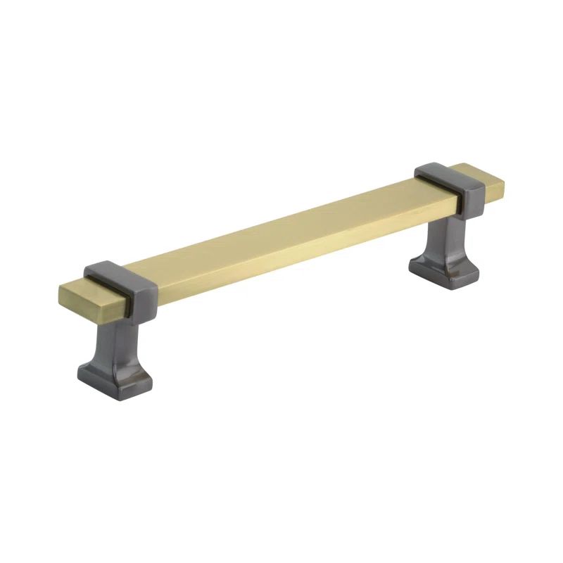 Overton 5-1/16 inch Brushed Gold and Black Chrome Cylindrical Bar Pull