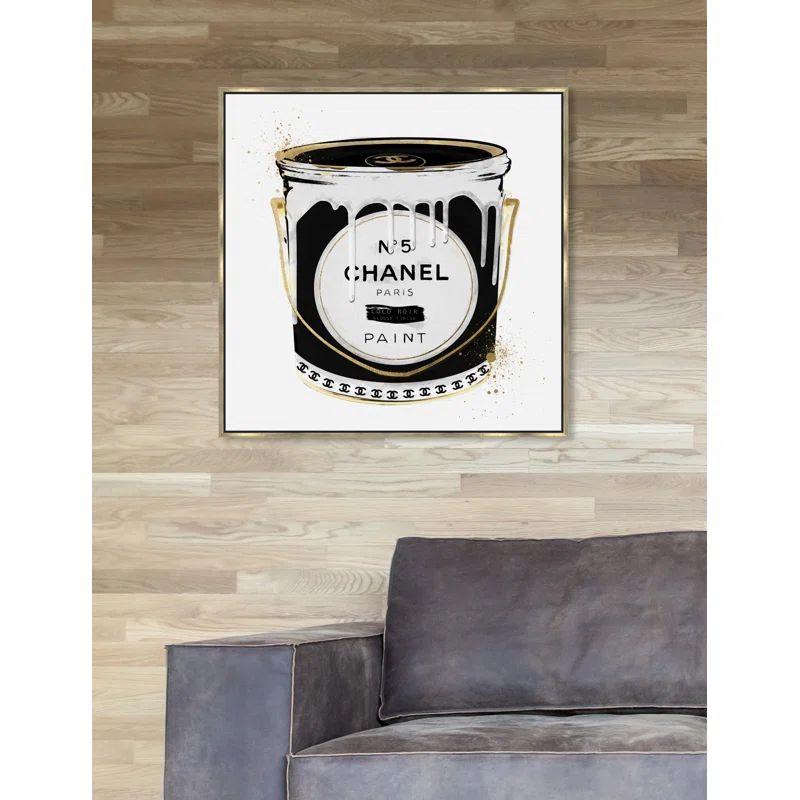 Oliver Gal Black and Gold Framed Canvas Print