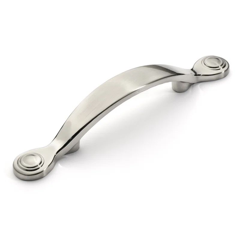 Antique Nickel Brushed Arch Cabinet Pull with Mounting Hardware