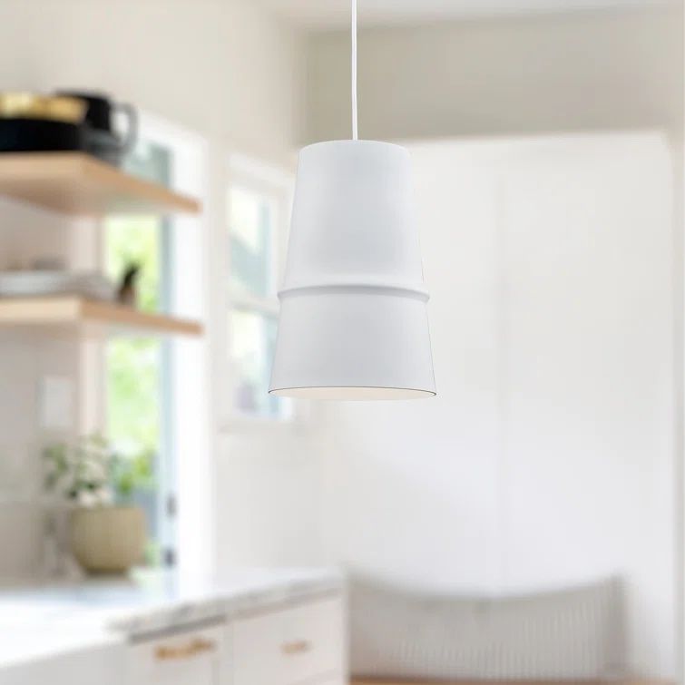 Castor 12" White and Brushed Nickel Aluminum Pendant Light