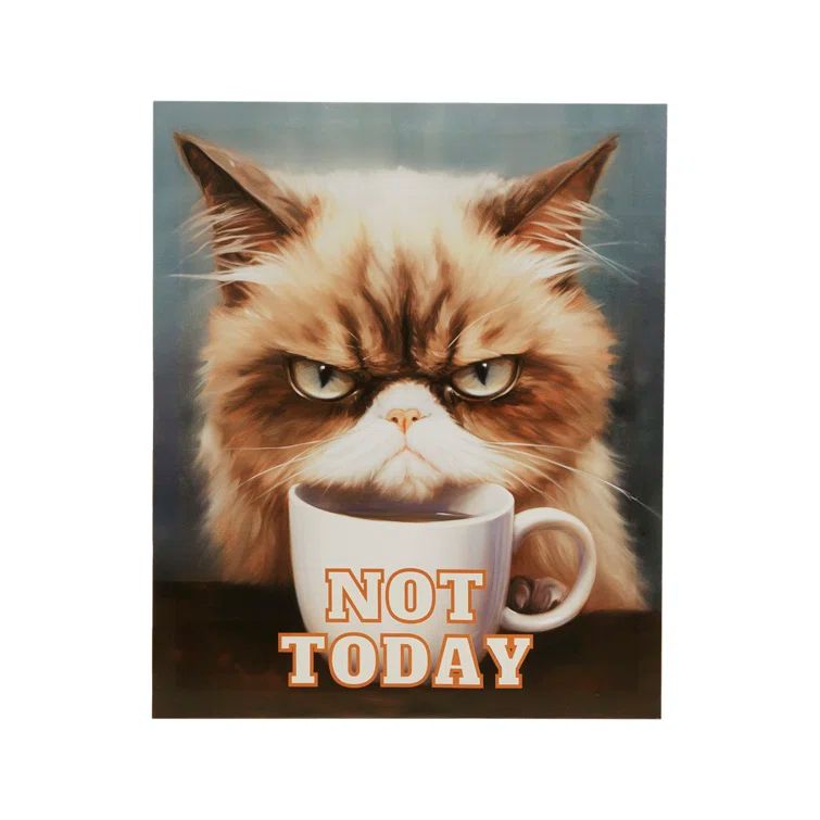 Grumpy Cat 'Not Today' Multicolor Canvas Wall Art