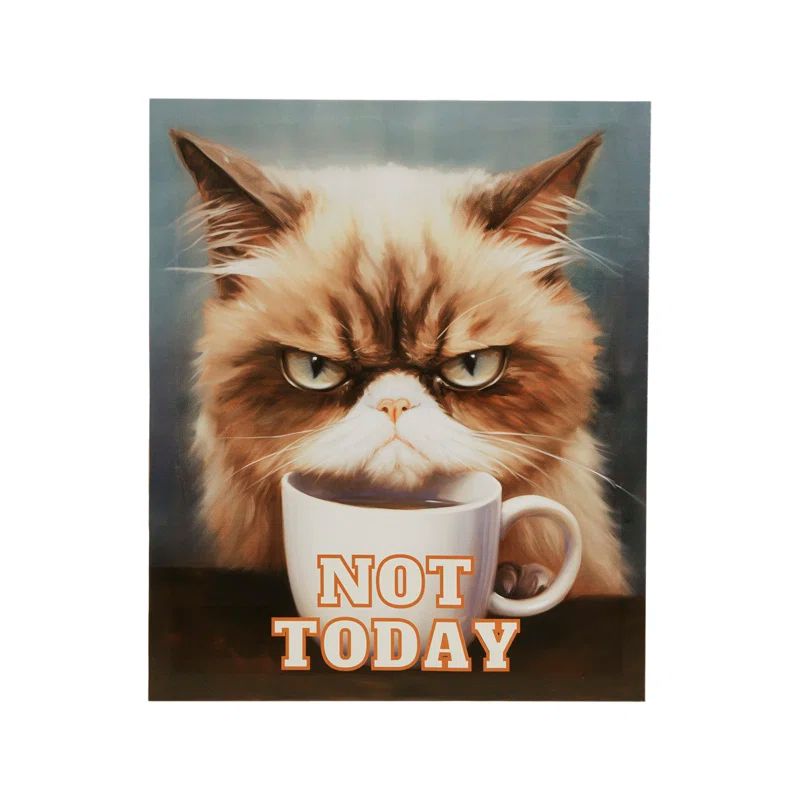 Grumpy Cat 'Not Today' Multicolor Canvas Wall Art