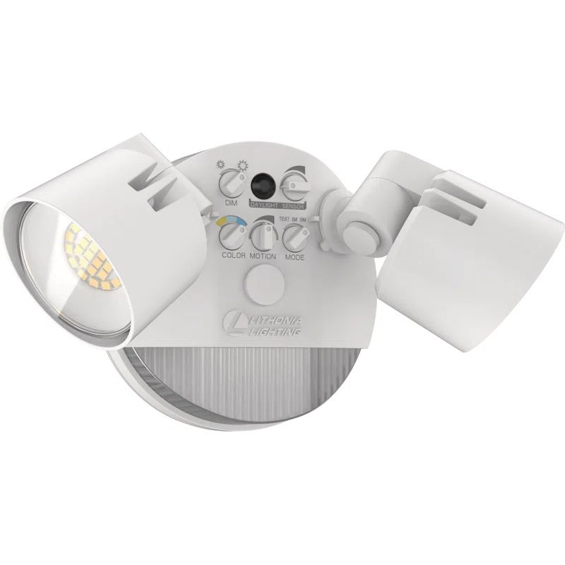 White Dual Head LED Security Flood Light with Motion Sensor