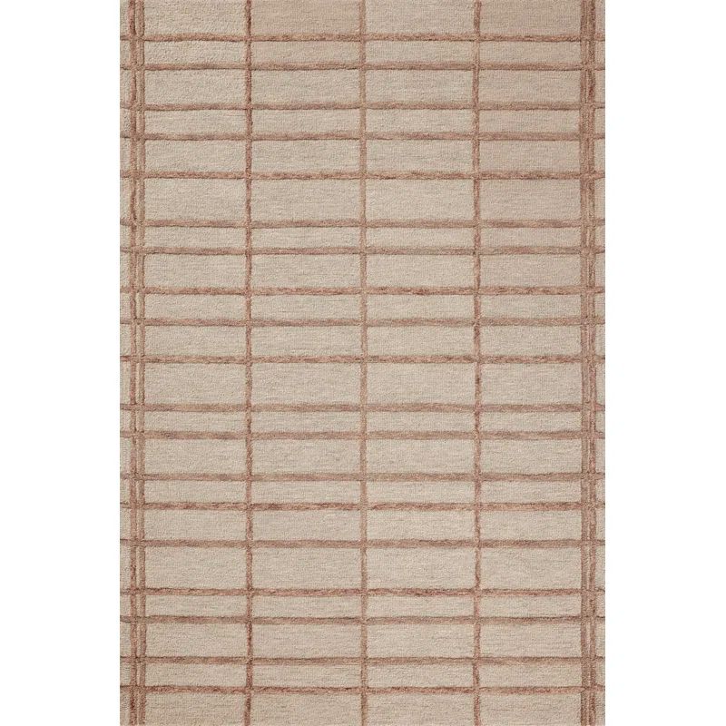 Handmade Rose and Blush Wool Tufted Rectangular Rug