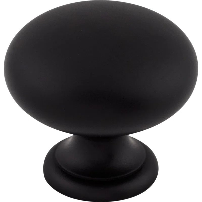 Round Brass and Black Mushroom Cabinet Knob with Mounting Hardware
