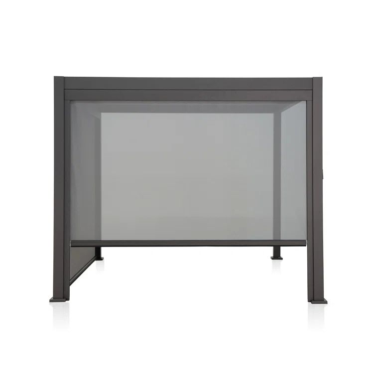 Charcoal Black Adjustable Pull-Down Privacy Screen for Pergola
