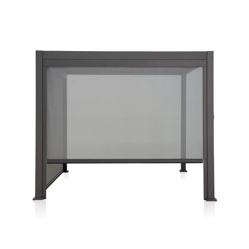 Charcoal Black Adjustable Pull-Down Privacy Screen for Pergola