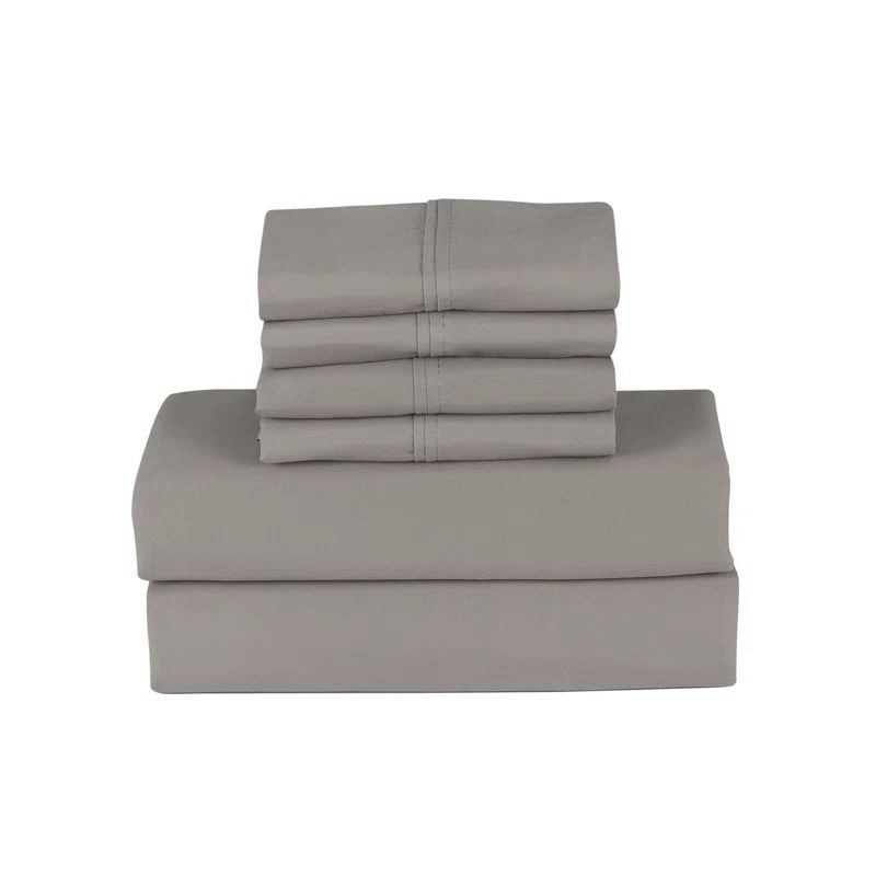 Taupe Bamboo Full/Double 1800 Thread Count Smart Pocket Sheet Set
