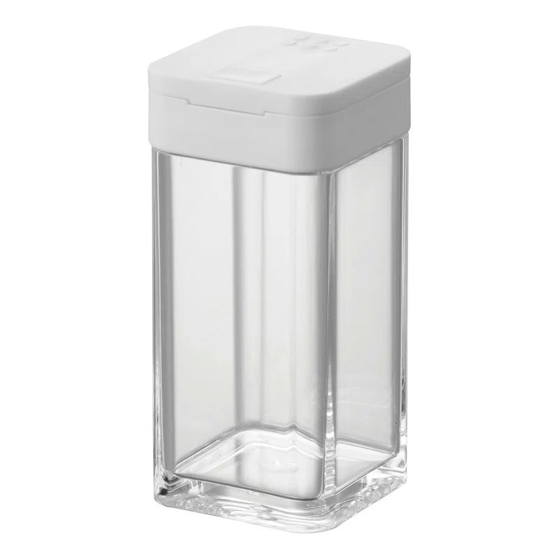 White Plastic Rectangular Spice Shaker Jar