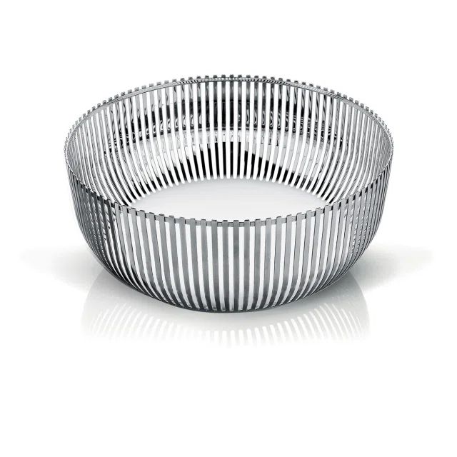 Pierre Charpin 12" Round Silver Stainless Steel Fruit Bowl
