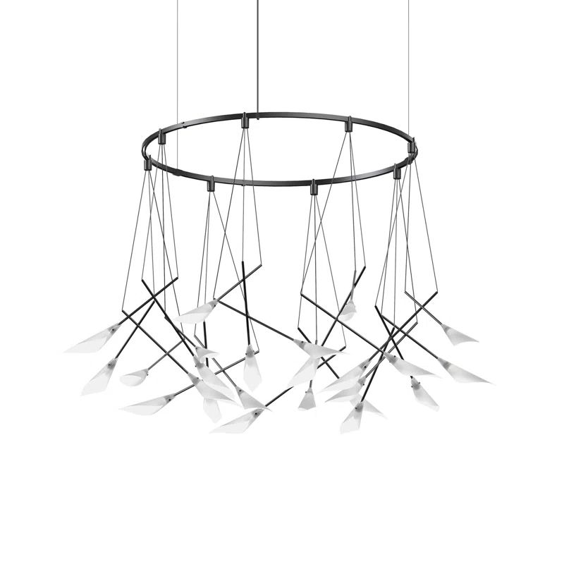 Black Crystal LED 31" Indoor/Outdoor Chandelier