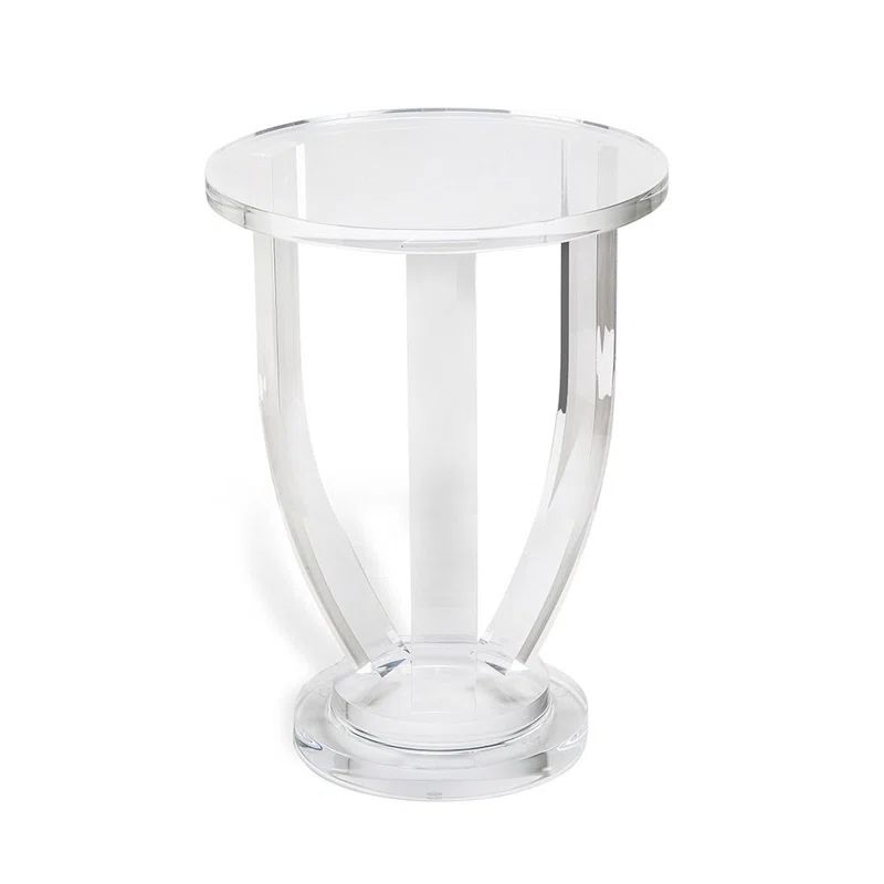 Lila 19" Clear Round Acrylic Pedestal End Table