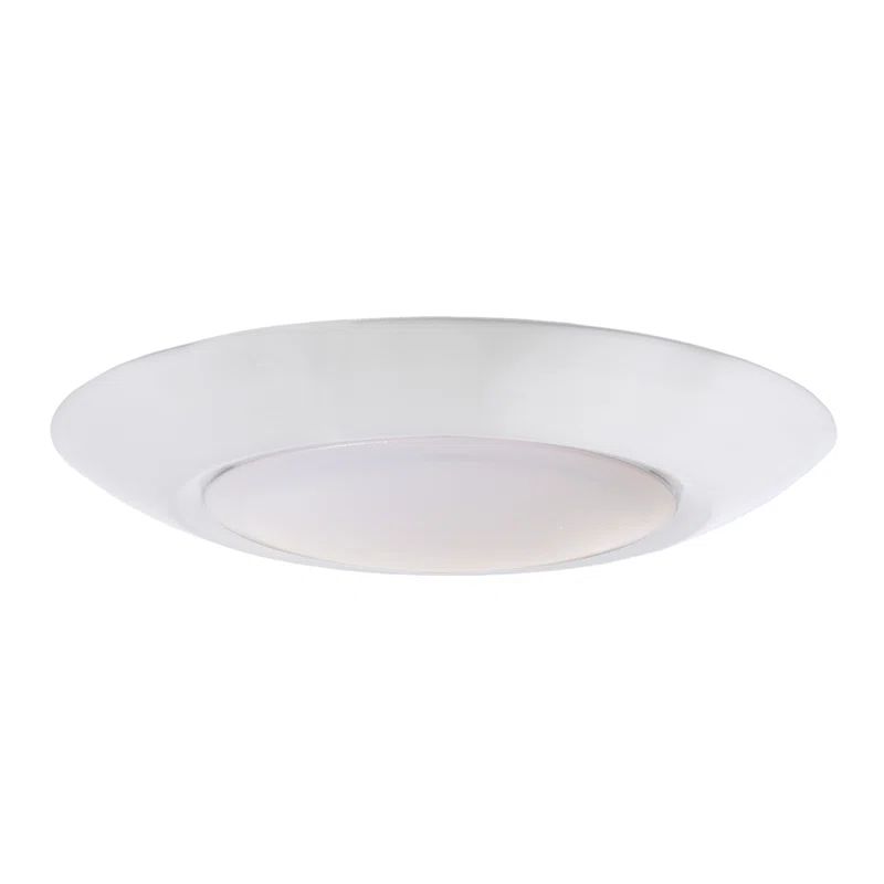 Polished Nickel 5.88'' LED Flush Mount Ceiling Light in White