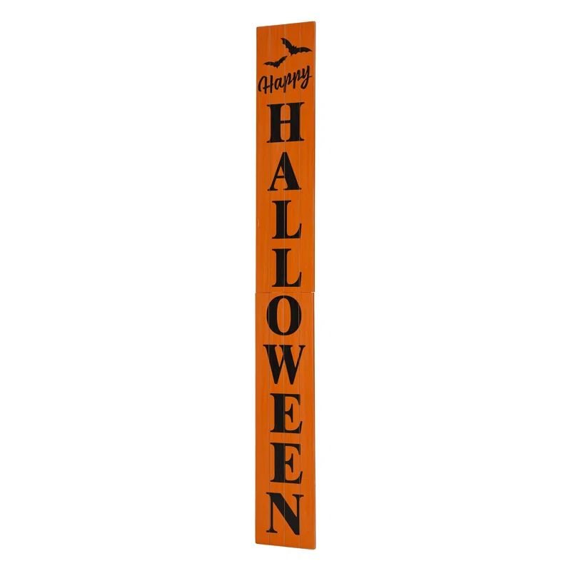 60" Orange and Black Wooden Happy Halloween Yard Stake