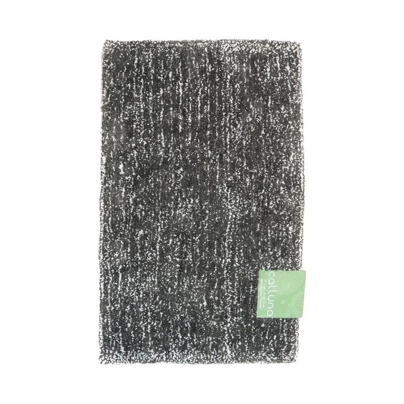 Heathered Charcoal Gray Cotton Bath Rug