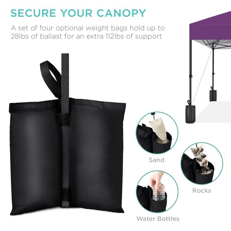 Amethyst Purple 10ft x 10ft Easy Setup Pop Up Canopy Tent with Wheeled Case