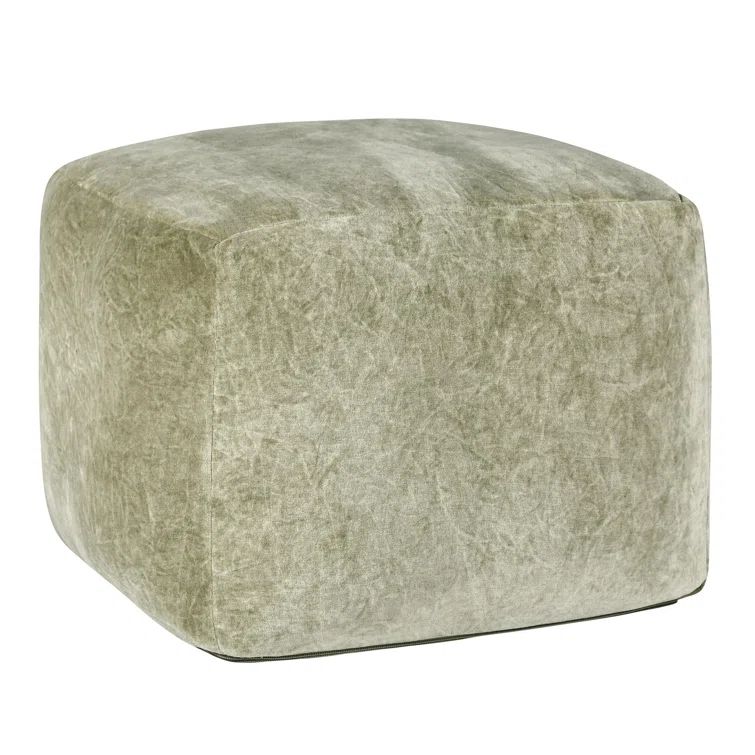 Heirloom Sage Green Velvet Fabric 18" Floor Cushion Pouf