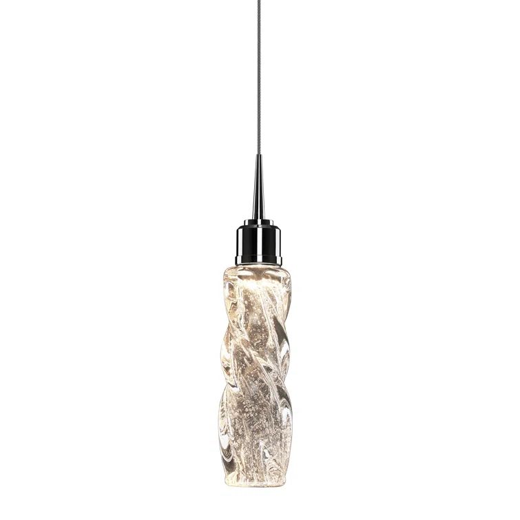 Chrome and Clear Glass LED Mini Pendant Light