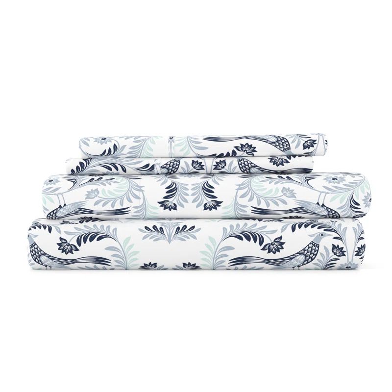 Queen Gray and White Striped Deep Pocket Microfiber Sheet Set