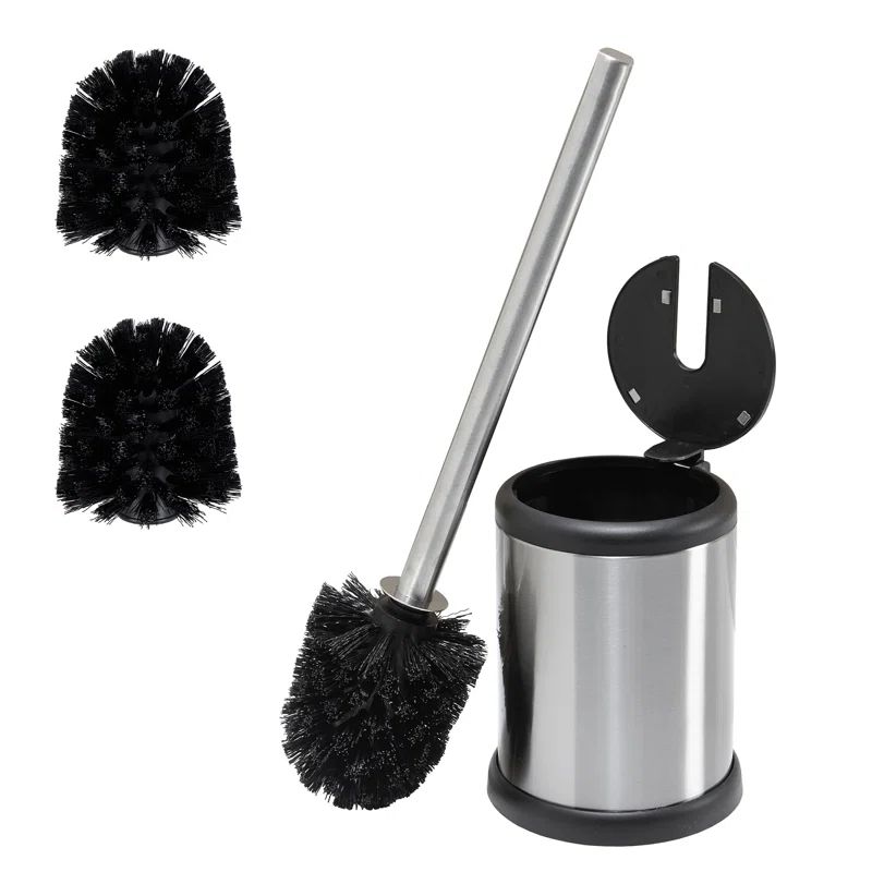 Stainless Steel Toilet Brush and Holder Set with Soft Bristles