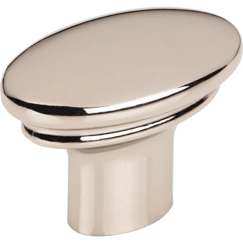 Polished Nickel Oval Cabinet Knob with Mounting Hardware