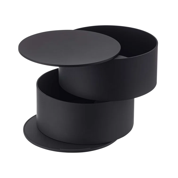 Large Black Two-Tiered Wooden Jewelry Organizer