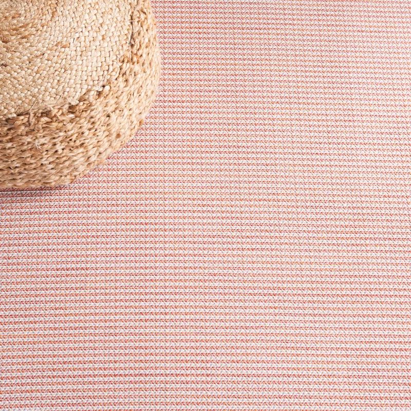 Beige and Terracotta Tufted Rectangular Synthetic Rug