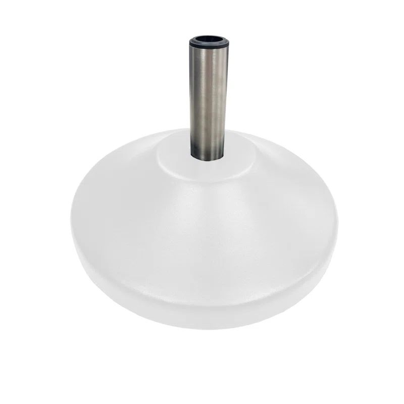 White Stainless Steel Fillable Patio Umbrella Base with Wheels