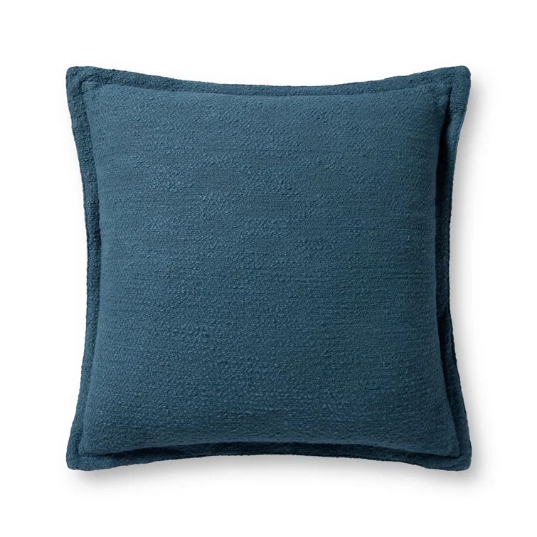 Morris 22'' Dusky Blue Cotton Throw Pillow Cover