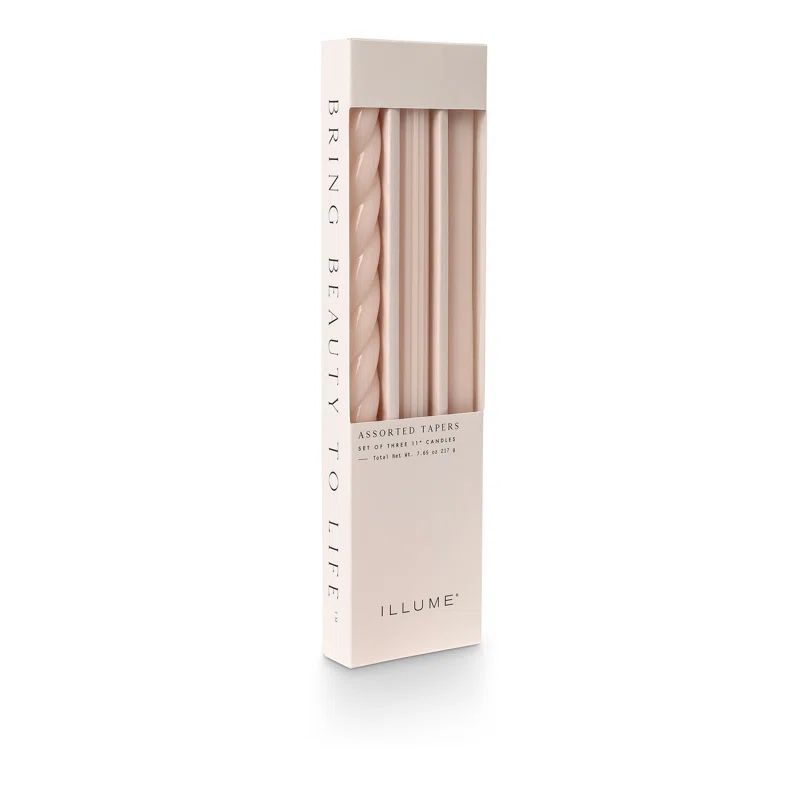 Pink Coconut Milk Mango Scented Soy Taper Candle Set