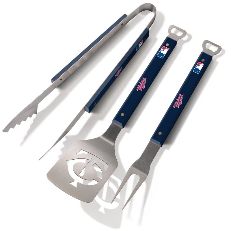 Minnesota Twins Dark Blue Stainless Steel BBQ Tongs with Emblem