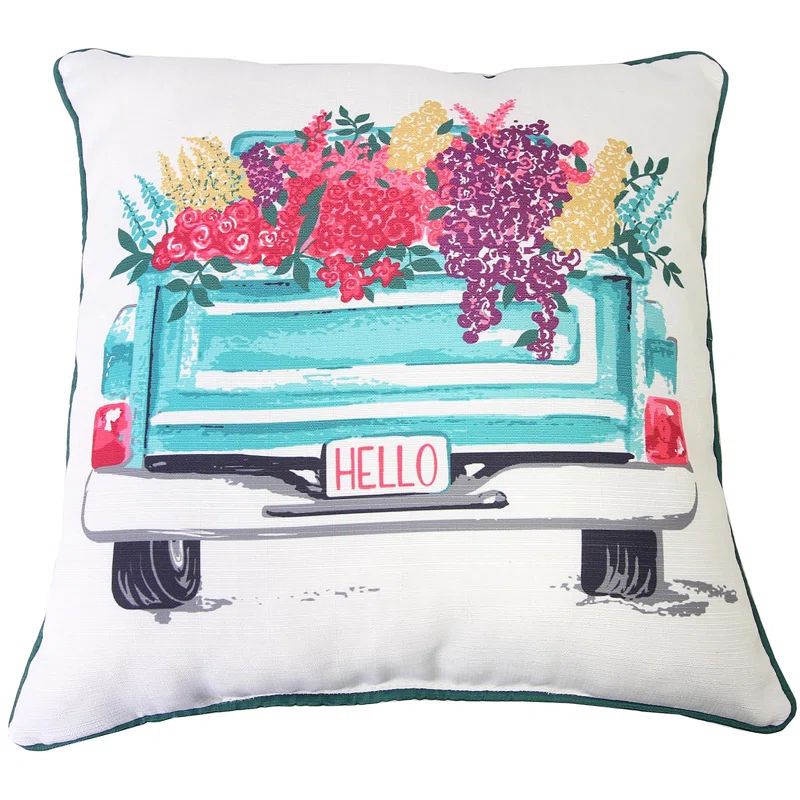 18" White Polyester Square Throw Pillow