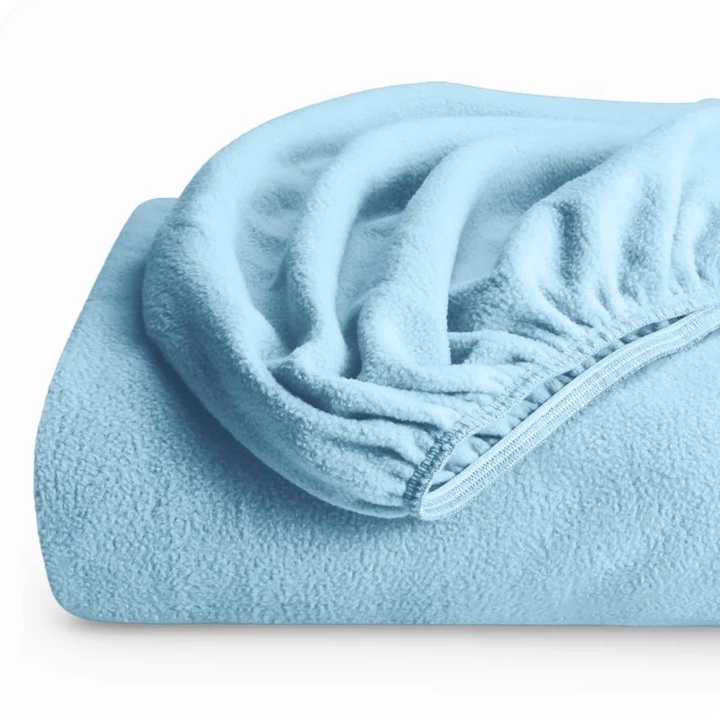 Twin XL Light Blue Microfiber Deep Pocket Fitted Sheet