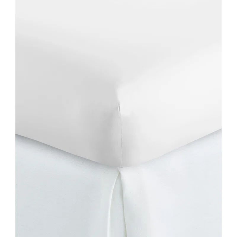 Twin White Egyptian Cotton Percale Fitted Sheet Set
