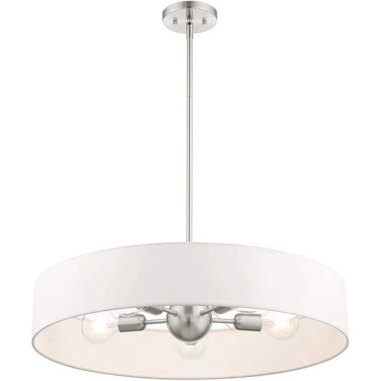 Manhattan Contemporary Brushed Nickel 20" LED Drum Pendant