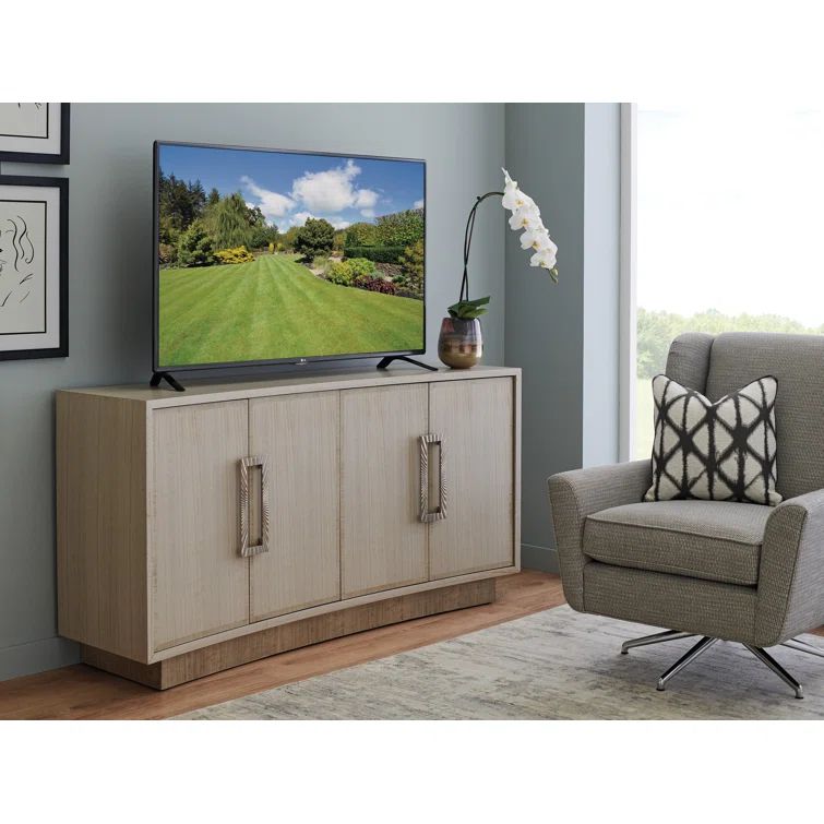 Donovan Mid-Century Modern Beige Media Console with Storage