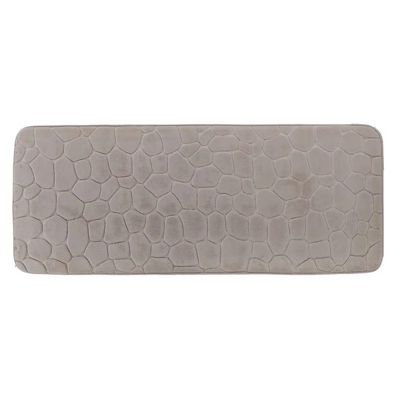 Taupe Memory Foam Runner Mat with 3D Pebble Design